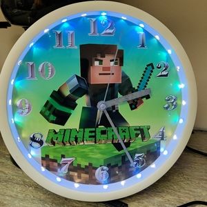 COPY - Minecraft wall clock with free personalization